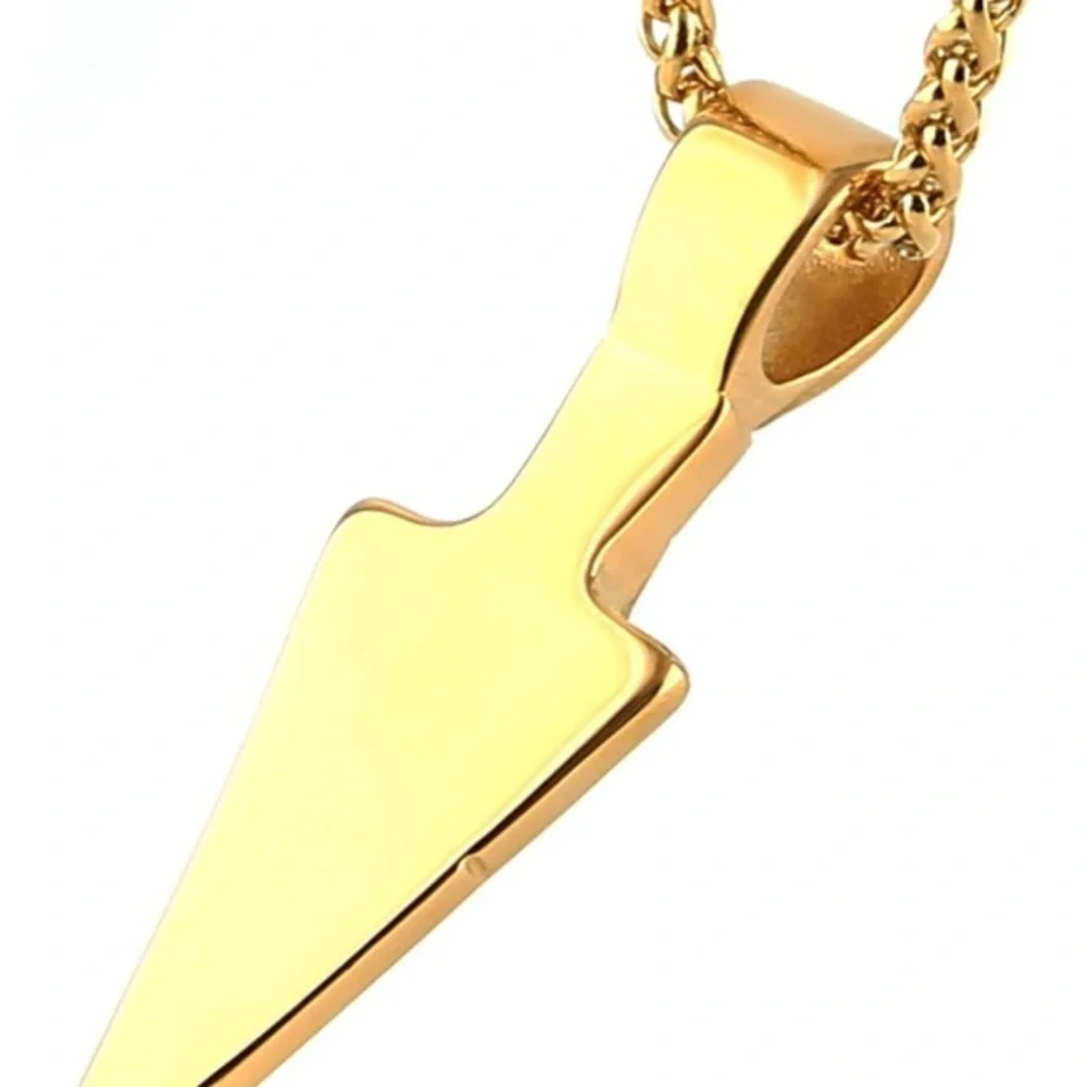 Gold Arrow 316 Stainless Steel Pendant Necklace